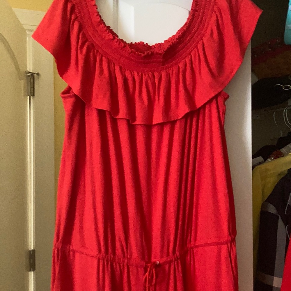 Brand new worn once Ralph Lauren red jumpsuit
